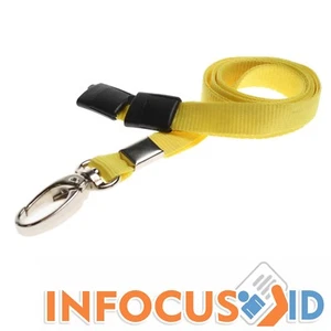 Giallo Metallo Clip a Moschettone 10mm Breakaway Id Carta Cordino Confezione 100 - Foto 1 di 2