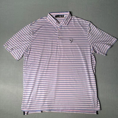 Camisa polo Ralph Lauren RLX bota bordada desempenho stretch GG alta - Imagem 1 de 4