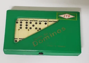JTP Brand Dominos Double Six set of 28 Green Case  NOS Houston Texas Game  - Picture 1 of 6