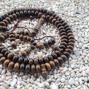 Rare Kemuning Hitam Islamic Tasbih Black Gold Wood 100 Dhikr Beads Rosary - Picture 1 of 9
