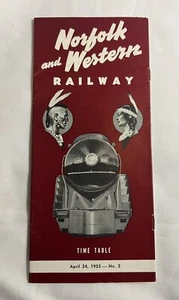 1955 Norfolk & Western Railway Fahrplan Zugfahrpreis Virginia Küste Fahrplan - Bild 1 von 4
