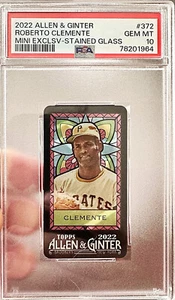 Roberto Clemente 2022 Topps Allen Ginter Baseball Mini Stained Glass #372 PSA 10 - Picture 1 of 3