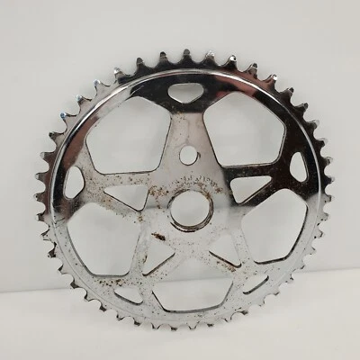 Piñón vintage Takagi BMX Racing 44t copo de nieve cromado Japón Foto 1 de 3