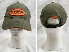 Windsor Canadian Whisky Baseball Hat Mens Cotton Army Green Embroidered Logo