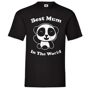 Best Mum In The World Cute Panda Fun T-Shirt Birthday Gift - Picture 1 of 2