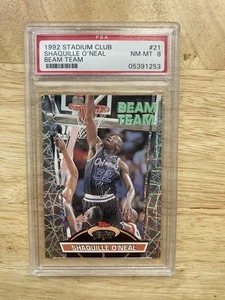 Shaquille O'Neal 1992 Stadium Club Beam Team PSA 8 NBA ROOKIE RC CARD #21 - Bild 1 von 2