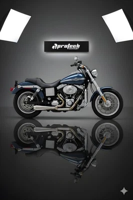 Tubos de escape 2-1 para Harley-Davidson Dyna Super Glide FXD 2 en 1 99-17 Foto 1 de 4