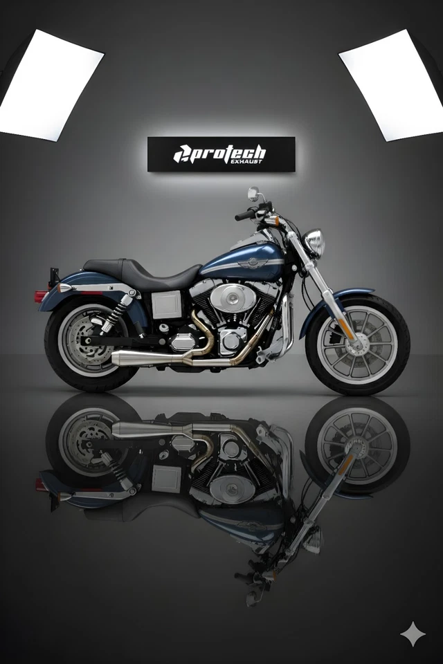 Tubos de escape 2-1 para Harley-Davidson Dyna Super Glide FXD 2 en 1 99-17 Foto 1 de 4