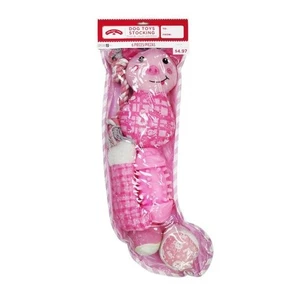 Juguetes para perros Holiday Time grandes (20") medias Navidad/vacaciones - 6 juguetes rosa NUEVO - Imagen 1 de 2