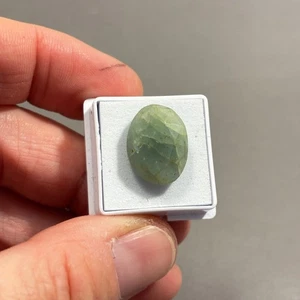 9.45 Carat Aquamarine Checker Board Oval Cabochon loose gemstone 18x14mm Eo-1247 - Picture 1 of 4