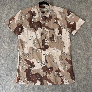 Warrior Camo Button Up Shirt Men’s Medium Chocolate Chip Stretch Performance - Picture 1 of 8