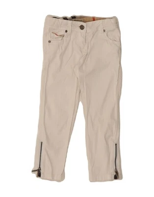 Pantalones de mezclilla ajustados BURBERRY para niñas 4-5 años W20 L17 algodón blanco BO05 Foto 1 de 3