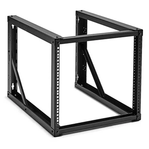 NavePoint 9U Wall-Mount Open Frame Network Rack 24.81 Inch Depth, AV Rack, Black - Photo 1/4