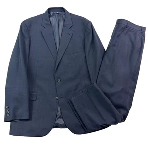 Brooks Brothers 44L 45L 38x31 2pc Pant Suit Madison Fit Navy Blue Windowpane - Picture 1 of 21