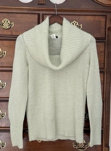 Suéter J Crew XS Cuello Alto Capucha Lana Mohair Mezcla Manga Larga Verde Menta - Imagen 1 de 3