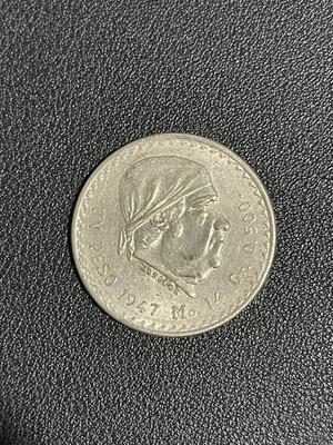 Moeda de prata peso un México 1947 por Jose Morelos - Imagem 1 de 2