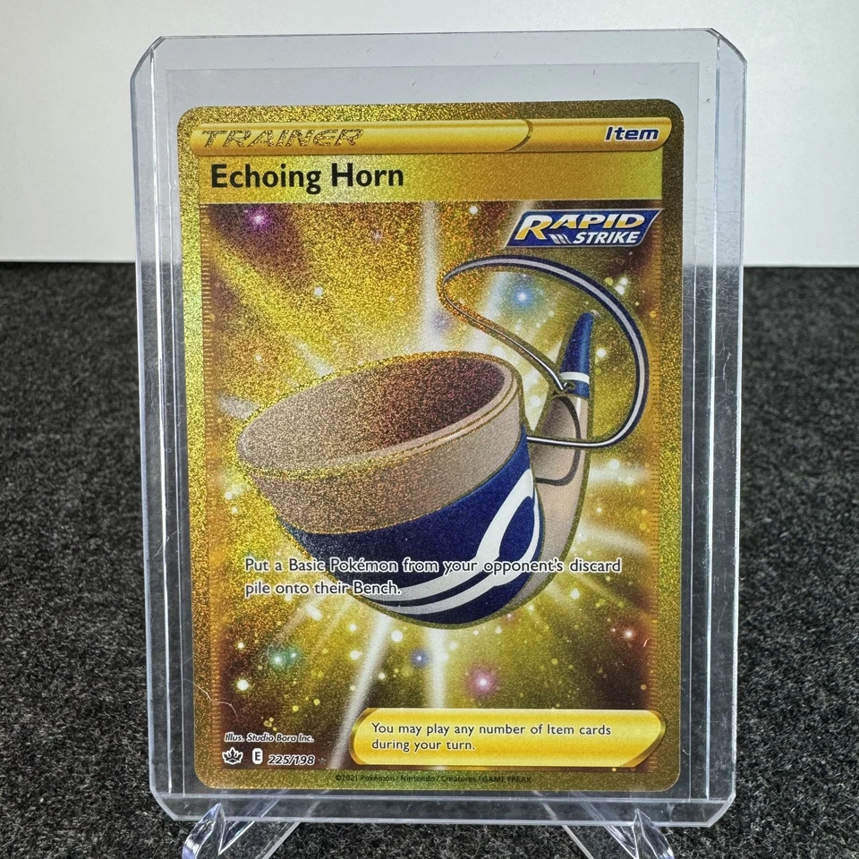 Pokemon Echoing Horn 225/198 Chilling Reign Full Art Gold Secret Rare - NM - Image 1 of 2