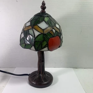 Stained Glass Apple Candlestick Lamp 12 Inch - Picture 1 of 24
