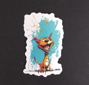 Adorable pegatina colorida brillante cachorro perro 2,5" x 1,58" (D) - Imagen 1 de 2