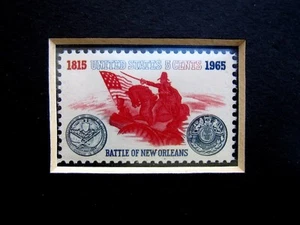 Battle of New Orleans 150 year commemorative stamp 1815 to 1965, Shield & Matted - Picture 1 of 7