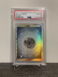 2017 PSA 10 Metal Energy Secret Rare #163 Pokémon TCG Sun & Moon Gem Mint - Picture 1 of 2