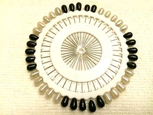 3er-Pack Birnenform Kunsthandwerk Schneiderei Haar Hijab Abaya Schal schwarz weiß Stifte - Bild 1 von 3
