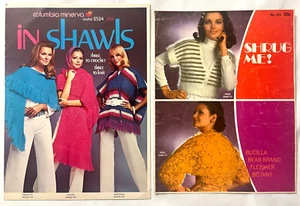 VTG 70s In Shawls & Shrug Me! Knitting & Crochet Pattern Books 10 Unique Designs - Picture 1 of 2