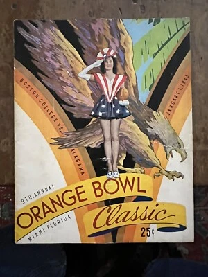 1943 Orange Bowl ALABAMA v BOSTON COLLEGE football program/F. Thomas/M. HOLOVAK! - Image 1 of 4