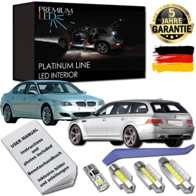 BMW Serie 5 E60 E61 LED Iluminación Interior Premium Set Blanco 14 SMD Canbus Foto 1 de 4