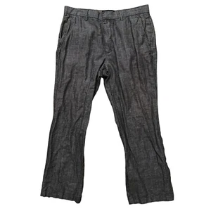 Pantalones Banana Republic para hombre talla 33x32 (34x27) lino mezcla de algodón gris a cuadros - Imagen 1 de 6
