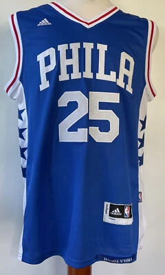 Camiseta cosida Adidas Philadelphia 76ers Ben Simmons Talla mediana Foto 1 de 4