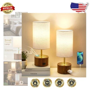 Compact Touch-Controlled Bedside Lamps Set of 2 - Minimalist Decor for Any Room - Picture 1 of 10