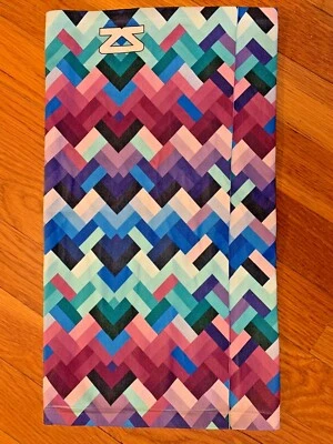 Zensah Multi Use Neck GAITER & headwear face mask buff green blue run Geo Waves - Image 1 of 3