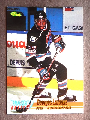 Georges Laraque #28 Classic 1995 Hockey Card (Edmonton Oilers)  - Image 1 of 2