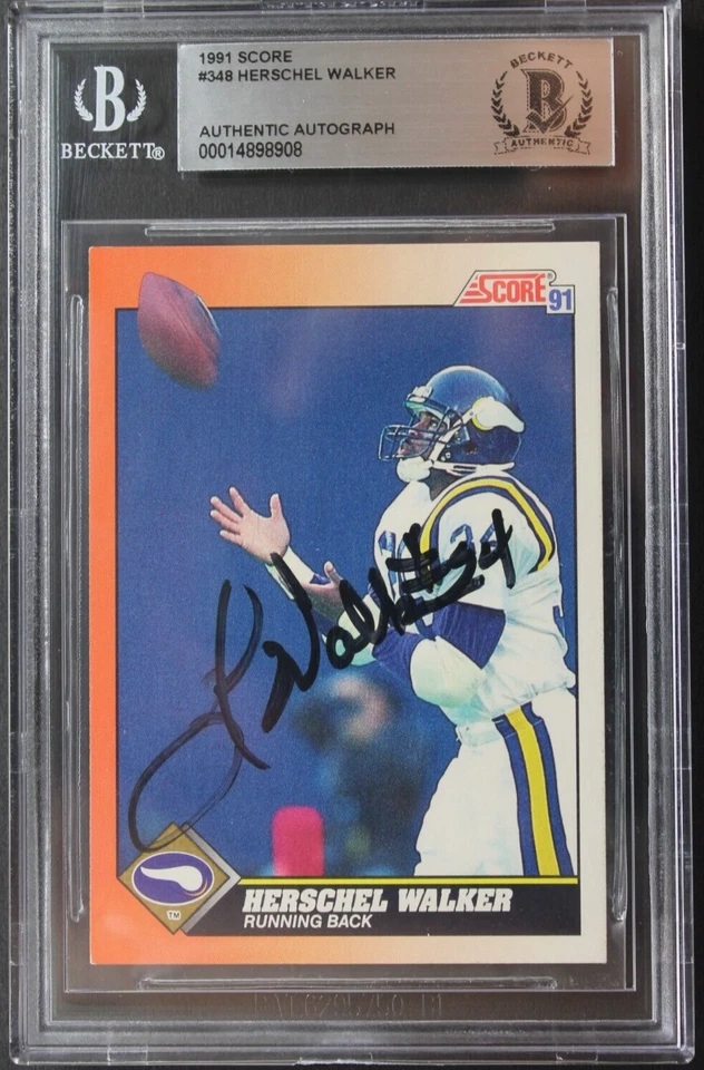 Herschel Walker Politician GEORGIA Signed Autographed 1991 Score Card #348 BAS - Image 1 of 3