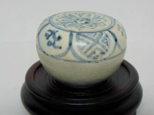 Hoi An Shipwreck Blue & White Covered Box w/a Lid Late 15th Cent. - Picture 1 of 8