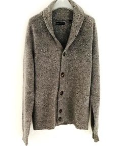 Brave by Wayne Cooper, soft wool knit cardigan. Size 12 Fit 14+ Grey Fleck - Picture 1 of 5
