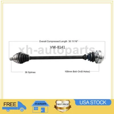 Fits 2011~2017 Volkswagen CC 1X Front Right TrakMotive CV Axle Shaft - Image 1 of 2