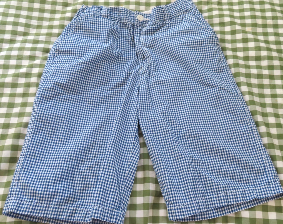 Pantalones Cortos Niños Mambo Azul Gingham Cuadros Talla 16 Cintura Ajustable Foto 1 de 1
