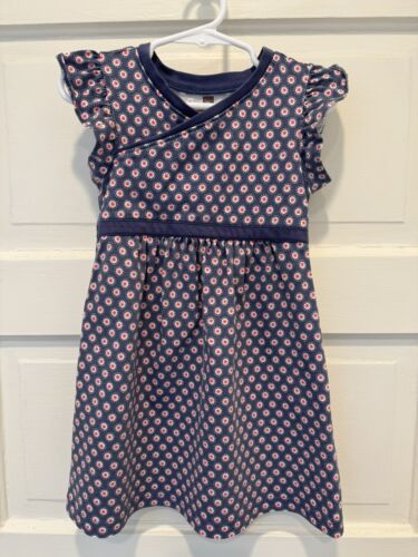 Tea Collection Size 3 - Ruffle Sleeve Dress Periwinkle Blue Dots