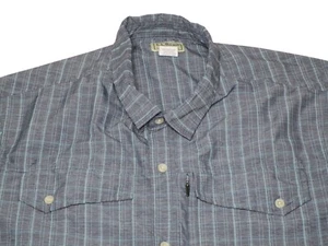 L.L. Bean Herren Größe - L-Tall grau gestreift Kurzarm Performance Wanderhemd - Bild 1 von 5