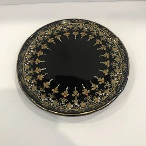 Gibson & Sons Burslem England Porzellan Untersetzer Teller 5 7/8" schwarz gold wunderschön - Bild 1 von 12