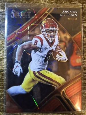 2023 Select Draft Picks Amon-Ra St. Brown Gold Lazer Field Level - USC & LIONS - Image 1 of 2