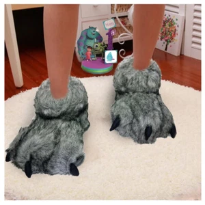 Furry Werewolf Soft Plush Slippers Shoes Kids Boys Girls byCat & Jack M/L 3-10 - Picture 1 of 11