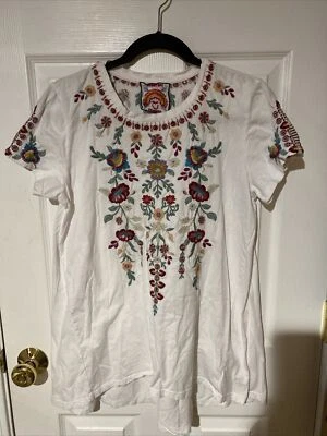 Top de manga corta bordado JWLA JOHNNY WAS talla: M Foto 1 de 4