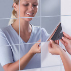 2m Large Mirror Wall Sticker Roll Self Adhesive Bathroom Room Diy Decor Stick On