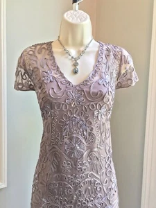 JS Collections Dusty Lavender Soutache Beaded Cocktail Dress ~ Women’s 10 - Picture 1 of 11