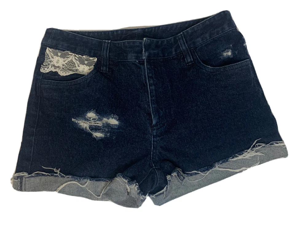 Pantalones Cortos Esquineros Informales Para Mujer Talla 4 Elásticos Corte Denim Elástico Algodón Spandex Foto 1 de 4