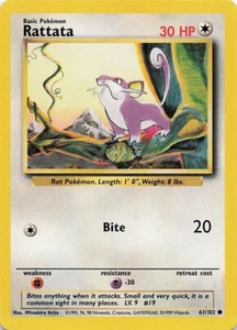 RATTATA - 61/102 - Base Set - Pokemon Card - LP - Picture 1 of 1