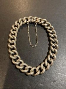 Vintage 925 Sterling Silver Heavy Solid Chain Man Bracelet - Picture 1 of 5